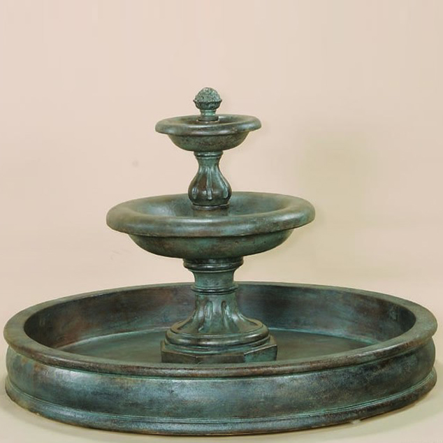 double tiers round bronze simple fountain